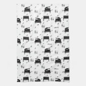 グランドピパーソナライズされたアノとミュージックノートのパターン キッチンタオル (縦)