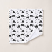 グランドピパーソナライズされたアノとミュージックノートのパターン バスタオルセット (ウォッシュタオル)