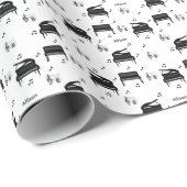 グランドピパーソナライズされたアノとミュージックノートのパターン ラッピングペーパー (ロールコーナー)
