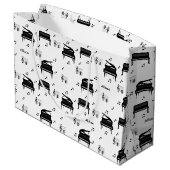 グランドピパーソナライズされたアノとミュージックノートのパターン ラージペーパーバッグ (裏面アングル)