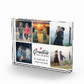 グランドピンクのハート写真コラージュを作る孫 フォトブロック (右)