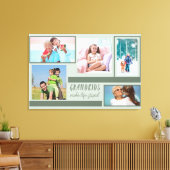 グランドフォトコラージンググレーグリーンを生む孫 キャンバスプリント (インサイチュ (リビング))