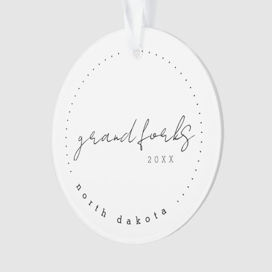 グランドフォークス、ノースダコタ旅行統一された州 オーナメント (正面)