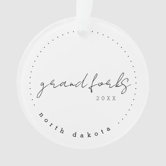 グランドフォークス、ノースダコタ旅行統一された州 オーナメント (正面)