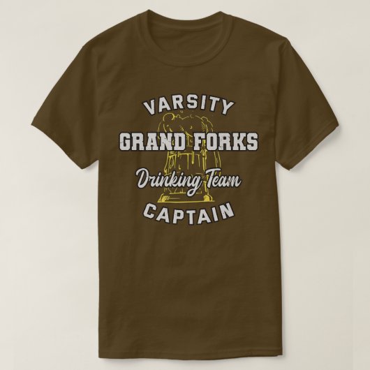 グランドフォーク飲みチームキャプテンノースダコタビー Tシャツ (デザイン正面)