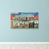 グランドフォーク、ノースダコタ州 – 大文字 キャンバスプリント (インサイチュ (ウッドフロア))