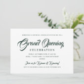 グランドフォーマル企業のオープニンググリーンとホワイト 招待状 (スタンド正面)