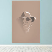 グランドブラック&ホワイトレトロ顔モノクロスケッチ キャンバスプリント (インサイチュ (ウッドフロア))