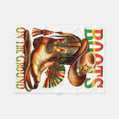 グランドブーツ12番目の黒い女性のカーボーイ フリースブランケット (正面(横))