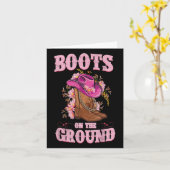 グランドブートカウボーイウェスタン女性のカーボーイ李 カード (黄色い花)