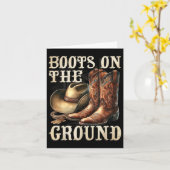 グランドブートカウボーイウェスタン女性のカーボーイ李 カード (黄色い花)