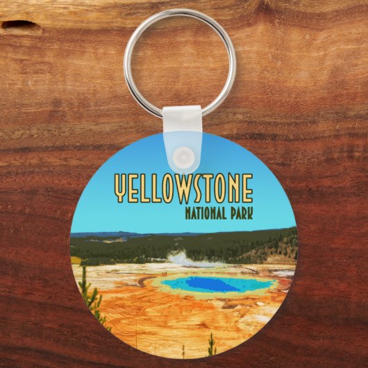 グランドプリズマティックイエローストーン国立公園ヴィンテージ キーホルダー (正面)