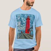 グランドヘイブン灯台 | ミシガン州 Tシャツ (正面)