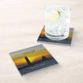 グランドヘブンサウスピエールヘッドライトサンセットウコースター ガラスコースター (アングル)