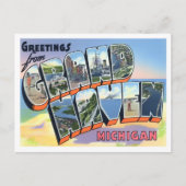 グランドヘブンミシガンヴィンテージビッグ文字はがき ポストカード (正面)