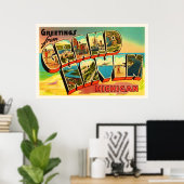 グランドヘブンミシガンMIヴィンテージトラベル土産 ポスター (ホームオフィス)