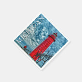 グランドヘブンライトハウス |ミシガン スタンダードカクテルナプキン (角)