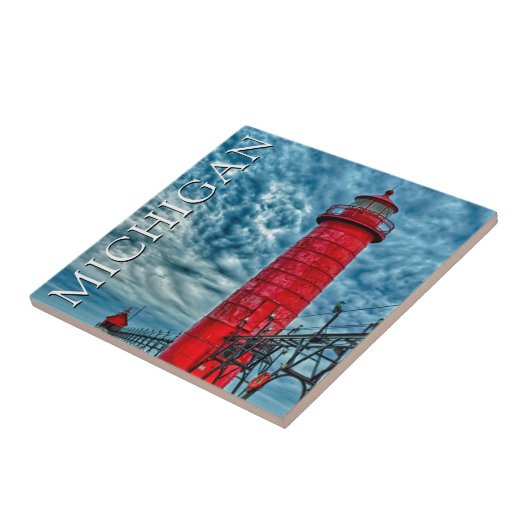 グランドヘブンライトハウス |ミシガン タイル (側面)