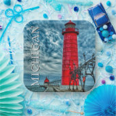 グランドヘブンライトハウス |ミシガン ペーパープレート (パーティー)