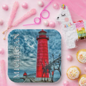 グランドヘブンライトハウス |ミシガン ペーパープレート (パーティー)