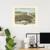 グランドヘブン, MIパノラママップ – 1874 ポスター (ホームオフィス)