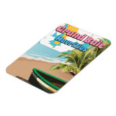 グランドベイモーリシャスのヴィンテージ旅行ポスター。 マグネット (左側)