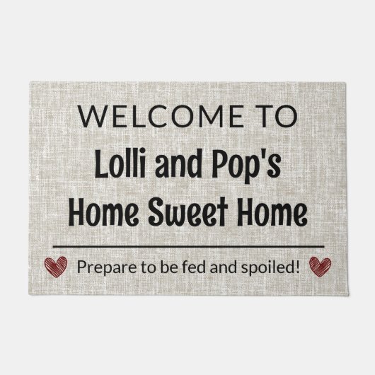 グランドペアレントホームスイートホームカスタマイズ可能な歓迎 ドアマット (正面)