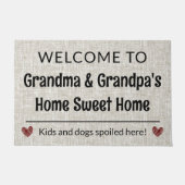 グランドペアレントホームスイートホームカスタマイズ可能ウェルカムD ドアマット (正面)