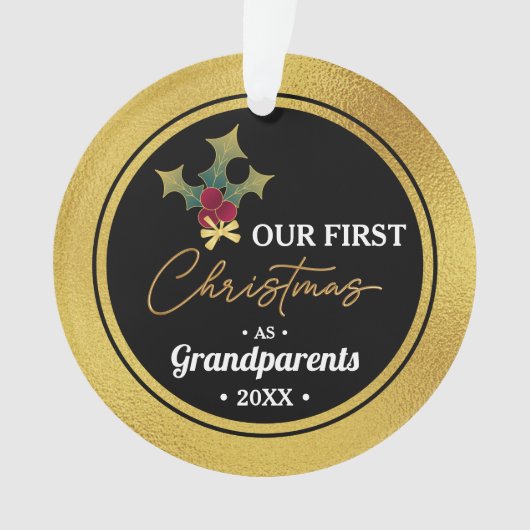 グランドペアレント初めてのクリスマスアクリルサークル オーナメント (正面)