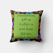 グランドペアレント引用文カラーフローラオンブラックピロー クッション (裏面)