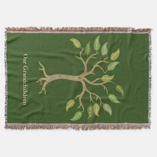 グランドペアレント14リーフツリーグリーンブランケット スローブランケット (正面)