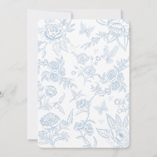 グランドペリウィンクルバロック映画の赤ちゃんシャワー 招待状 (裏面)