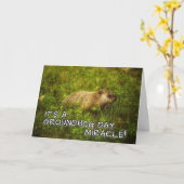 グランドホッグの日の奇跡だ!グリーティングカード カード (黄色い花)