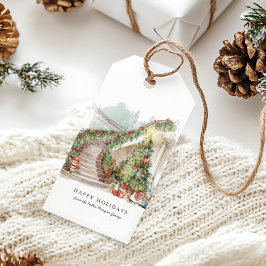 グランドホテルのクリスマスの階段 ギフトタグ