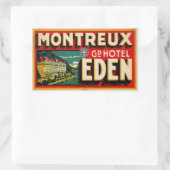 グランドホテルエデン（モントルーフランス） 長方形シール (バッグ)