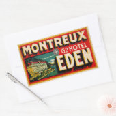 グランドホテルエデン（モントルーフランス） 長方形シール (封筒)