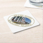 グランドホテルオンマッキナックアイランドミシガン スクエアペーパーコースター (アングル)