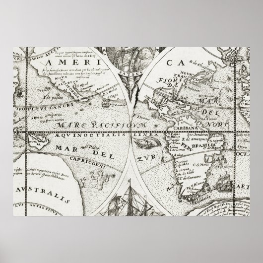 グランドボイジャーズオールドアンティークゼネラルマップワールド ポスター (正面)