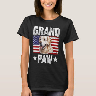 グランドポーゴールデンおじいちゃん父の日アメリカ国旗4日 Tシャツ