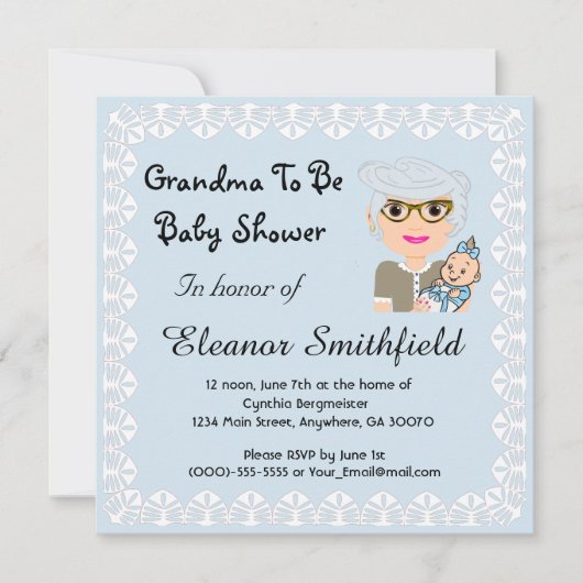 グランドマがベビーシャワー招待状 招待状 (正面)