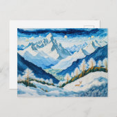 グランドマウンテンピークと雪をかぶった山頂 シーズンポストカード (正面/裏面)