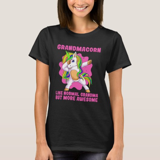 グランドマコーンマザーの日おばあちゃんユニコ Tシャツ (正面)