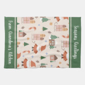 グランドマスキッチンサンタクロースパーソナライズされた柄 キッチンタオル (横)