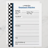 グランドマスキッチン市松模様にブルーアクセントレシピ (正面/裏面)