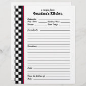 グランドマスキッチン市松模様にレッドアクセントレシピページ (正面/裏面)