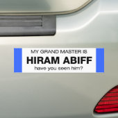 グランドマスターHiram Abiff バンパーステッカー (車上)