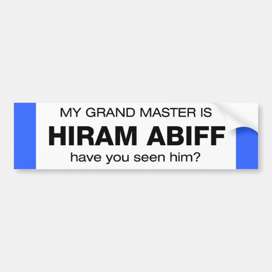 グランドマスターHiram Abiff バンパーステッカー (正面)