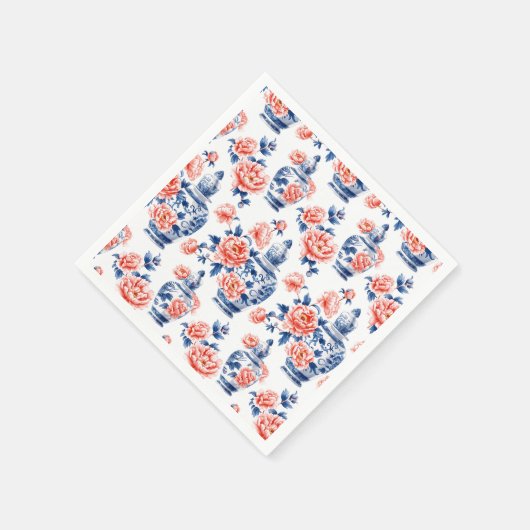 グランドミレニアチンオイスリージンジャージャールピンク牡丹 スタンダードカクテルナプキン (角)