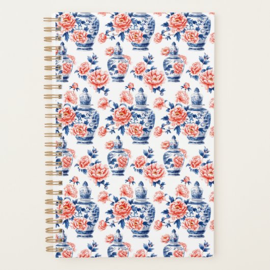 グランドミレニアチンオイスリージンジャージャールピンク牡丹 プランナー手帳 (正面)