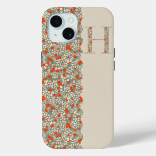 グランドミレニアムモノグラムH BG赤い小さな花 iPhone 15ケース